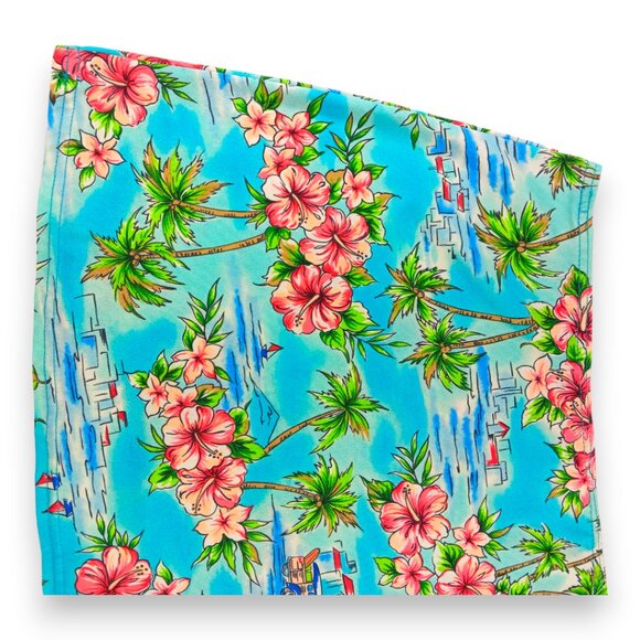 Vintage-BALTEX-Women's Bathing Suit Cover up-Skirt-Swimwear-Summer-Blue-Pink - Picture 9 of 13